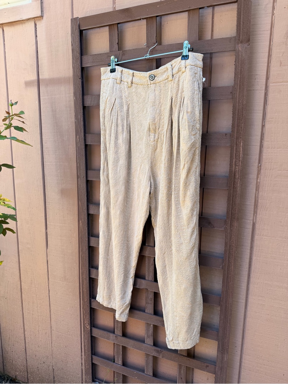 Free People Embroidered Tan Trousers NWOT 10 *Price Firm*